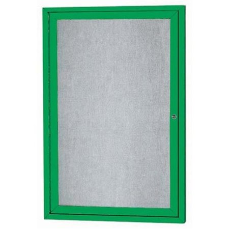 AARCO Aarco Products ODCC2418RG 1-Door Outdoor Enclosed Bulletin Board - Green ODCC2418RG